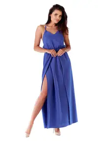 Infinite You Rochie maxi dama Ettassant M138 albastru deschis - Albastru deschis