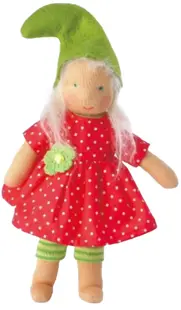 Păpușă moale pentru îmbrățișare Käthe Kruse - Elf, 21 cm