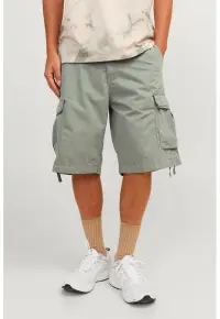 Bermude cargo relaxed fit - Verde deschis