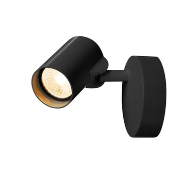 Corp iluminat TAVAN, lumenul Luminita Helia perete, perete negru TAVAN sI, cu onu cap singur, LED-uri, 3000K, 35 °, negru