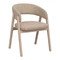 Scaun de living bej/în culoare naturală deschisă cu cotiere din lemn de stejar Barnaby – Rowico