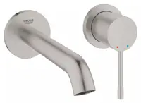 Baterie lavoar Grohe Essence 29192DC1, montare pe perete, 183 mm, necesita valva, Otel satinat
