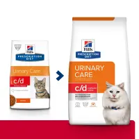 HILL'S Prescription Diet c/d Urinary Multicare Stress, Pui, dietă veterinară pisici, hrană uscată, afecțiuni urinare HILL'S Prescription Diet c/d Urinary Care Multicare Stress, Pui, dietă veterinară pisici, hrană uscată, sistem urinar, sistem nervos & ca