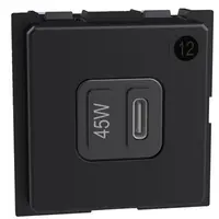 Incarcator USB 2 module tip C 45W Bticino Living Now K4294C, alb, negru, nisip
