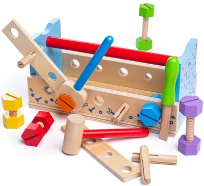 Bigjigs Set din lemn - banc de lucru cu unelte