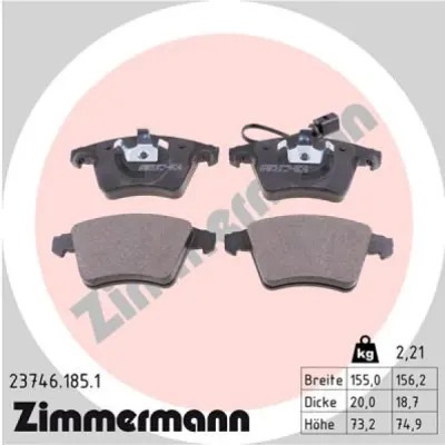 Set placute frana, frana disc ZIMMERMANN 23746.185.1