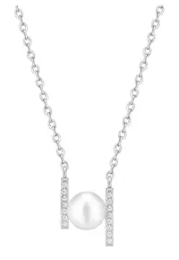 Pandant argint cu perla naturala si zirconia pavé - Aligné