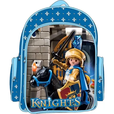 Ghiozdan gradinita Playmobil cavaleri