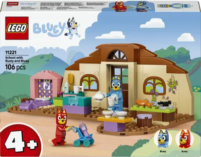 Constructor LEGO Bluey - La școală cu Rusty și Bluey (11221)