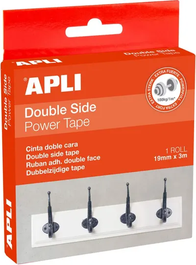 Bandă dublu-adezivă Apli - 19 mm x 3 m