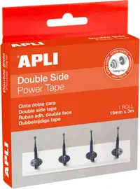 Bandă dublu-adezivă Apli - 19 mm x 3 m