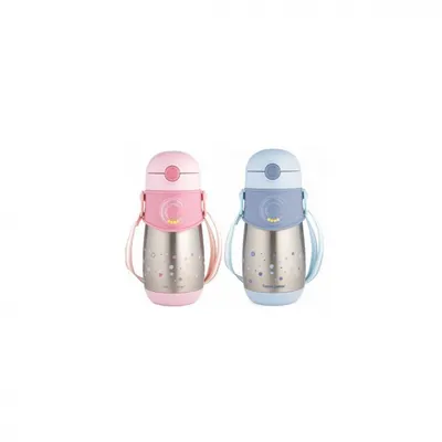 Cana termos cu pai Canpol Babies Albastru, din silicon, 300 ml