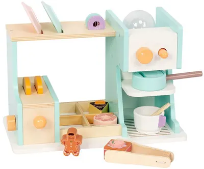 Cafenea din lemn cu aparat de cafea Wooden