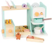 Cafenea din lemn cu aparat de cafea Wooden