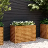 vidaXL Pat de grădină înălțat 100x50x69 cm, oțel corten