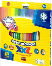Creioane colorate Astra XXL - 24 bucati + ascutitoare