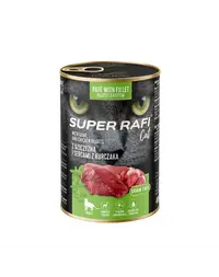 SUPER RAFI Cat vânat și inimi de pui 400 g hrană umedă pentru pisici adulte