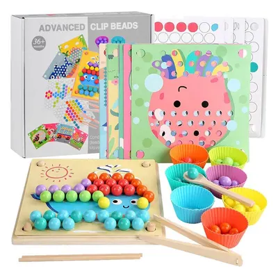 Puzzle creativ, Mozaic beads, Contine bile si boluri colorate, 3 ani +