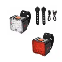 Set lumini bicicleta far si stop cu LED, reincarcare USB, potrivire universala