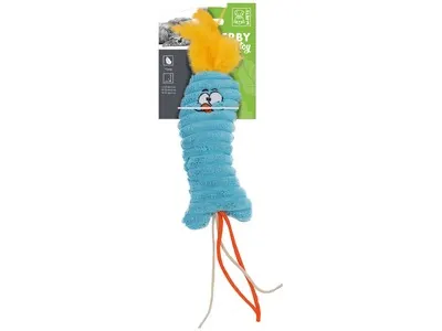 Jucarie din plus pentru pisici cu catnip, iarba pisicii, HERBY M-PETS, mrosu & albastru