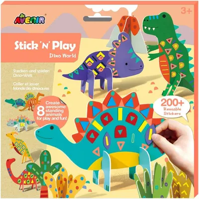 Carte cu stickere Avenir - Lipiți și jucați, Dinozaurii