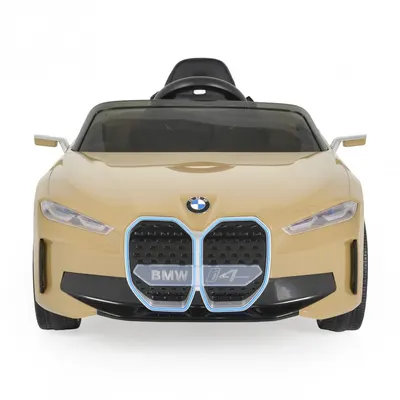 Masinuta electrica pentru copii BMW I4 Champaign 12V 70W cu echipare premium ,deschidere usi si licenta, panou audio, roti din spuma Eva, pornire la buton, scaun piele si telecomanda