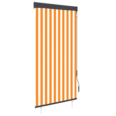 vidaXL Jaluzea tip rulou de exterior, alb și portocaliu, 100 x 250 cm
