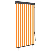 vidaXL Jaluzea tip rulou de exterior, alb și portocaliu, 100 x 250 cm