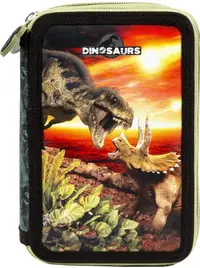 Penar școlar echipat Derform Dinosaur 18 - Cu 2 fermoare