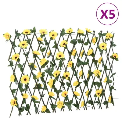 vidaXL Spalier iederă artificială extensibil, 5 buc. galben, 180x60 cm