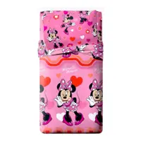 Set lenjerie pat, 3 piese, husa saltea 105x200 cm, cearceaf pat 180x280 cm, fata perna 50x70 cm, multicolor, Minnie Mouse Engros