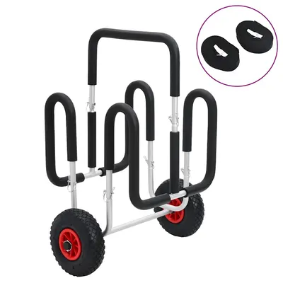 vidaXL Cărucior de SUP pentru 2 plăci de surf, 90 kg, aluminiu