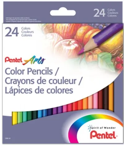 Creioane colorate Pentel - Arts, 24 culori