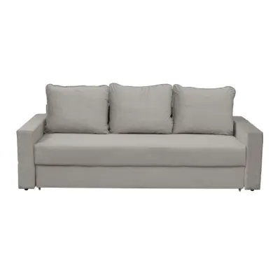 Canapea NICO II extensibila, 3 locuri, cu arcuri si lada depozitare, bej, 220x85x75 cm