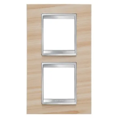 Placa ornament CProiector HORUS LUX international - IN TECHNOPOLYMER finisaj lemnING - 2+2 modul VERTICAL CENTRE DISTANCE 71mm - MAPLE - CProiector HORUS