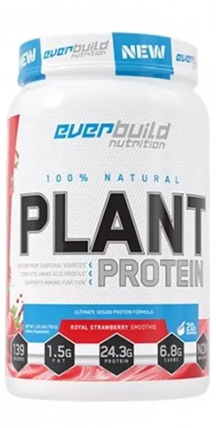 Plant Protein, smoothie de căpșuni, 750 g, Everbuild