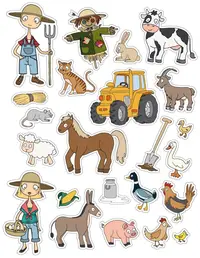 Set de stickere Apli - Ferma, 100 de bucăți