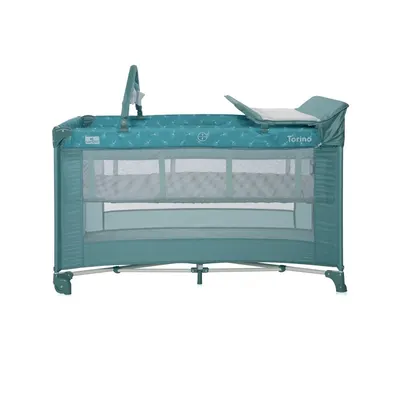 Patut Torino Plus Artic Floral pliabil, cu 2 nivele, roti cu sistem de blocare, masuta de infasat, accesorii incluse