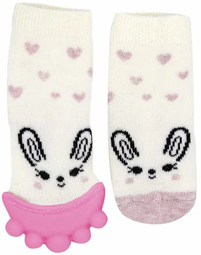 Jucarie gingival BabyJem - Girl, Pink, 6-12 luni