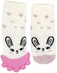 Jucarie gingival BabyJem - Girl, Pink, 6-12 luni