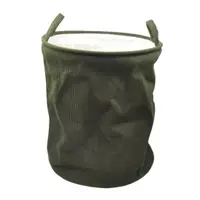 Coș de rufe pliabil, textil, rotund, 38x38x50 cm, culoare kaki