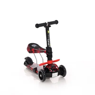 Trotineta cu scaun 3 roti unisex peste 3 ani Lorelli 2 in 1 Smart 2021 Fire rosu
