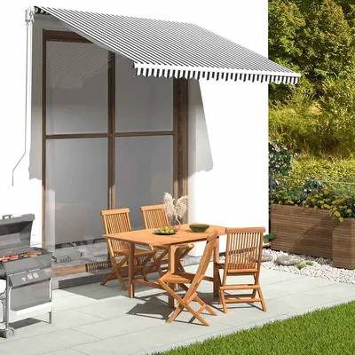 vidaXL Pânză de rezervă copertină, antracit și alb, 280x245 cm, poliester