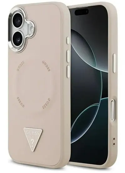 Husă Guess - Triangle Logo, iPhone 17, MagSafe, roz