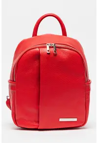 Rucsac de piele cu barete ajustabile - Rosu vermillion