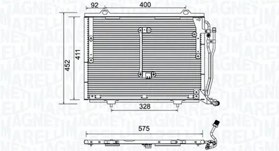 Radiator AC condensator potrivit MERCEDES C T-MODEL (S202), C (W202), E (W210) 2.0-2.5D 10.95-03.02