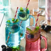 Borcan albastru cu maner - 400 ml