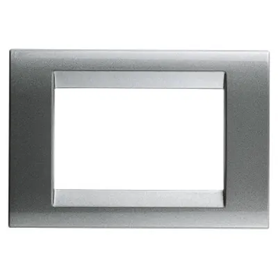 Placa Ornament Playbus - in Painted Technopolymer - Scratchproof Vitrified Enamelling - 3 Modul - Titanium - Playbus