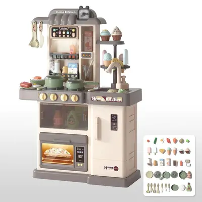 Bucatarie cu apa curenta si abur Home Kitchen 38 piese Gri
