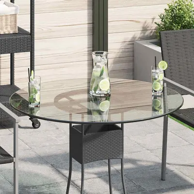 vidaXL Blat masă din sticlă securizată rotund 80 cm